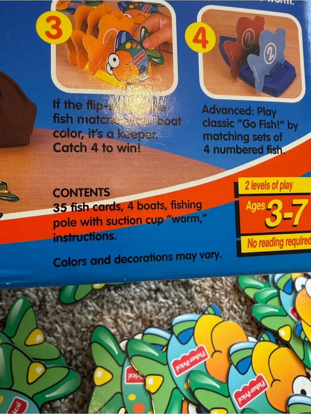 Fisher-Price Go Fish! Game COMPLETE Vintage 2000   Preschool Color Matching Kdg